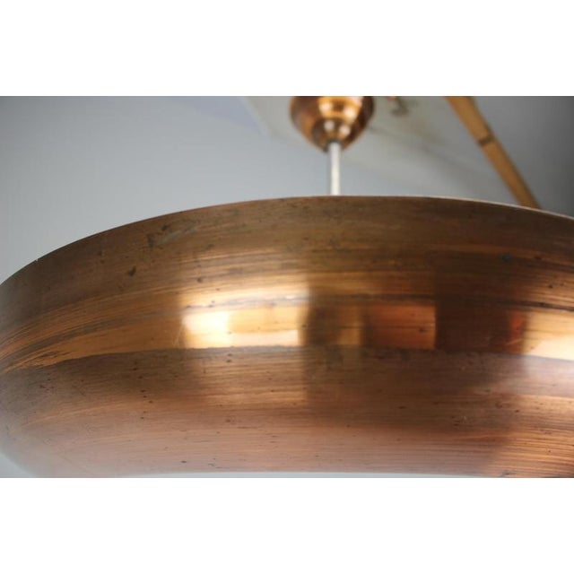 Large Art Deco Copper UFO Pendant, Former Czechoslovakia, 1930s For Sale - Image 10 of 15