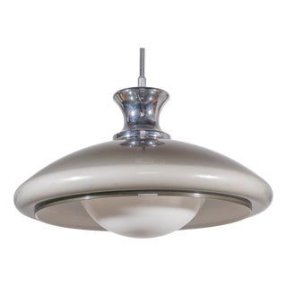 Large Ufo Space Pendant Light in Grey and White by Sciolari, 1970s For Sale