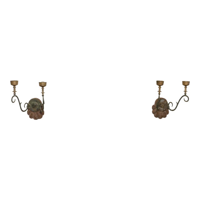 19th Century Antique Anglo-Indian Candle Sconces - A Pair For Sale