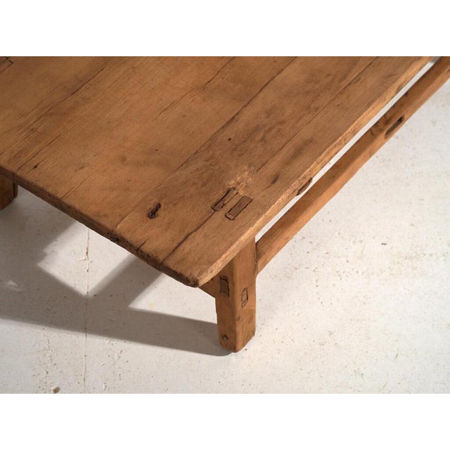 Rustic Vintage Pine Low Table, 1930 For Sale - Image 3 of 10