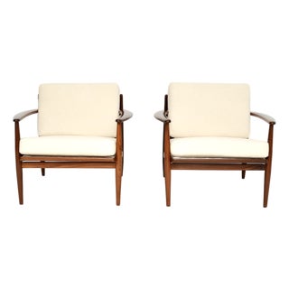 Vintage Danish Armchairs in the manner of Grete Jalk for France & Søn, 1960s, Set of 2 For Sale