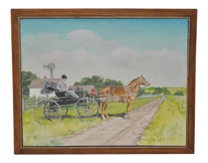 Sunday Drive 1915 Hamilton County, Iowa by Carroll Kuhfus c.1969