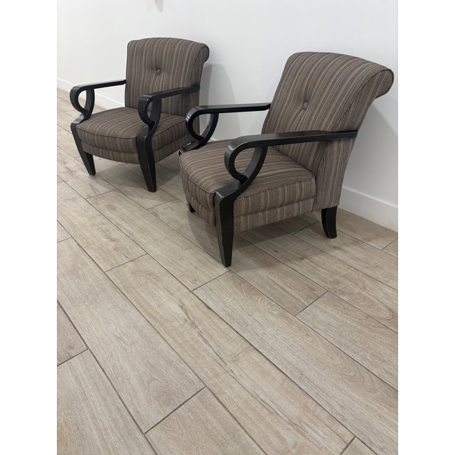 Mid-Century Modern Pair of 1990s Mid Century Style Bassett Furniture Club Chairs For Sale - Image 3 of 11