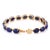 Bohemian Chic Lapis Lazuli Gemstone Tennis Bracelet in 14k Yellow Gold For Sale - Image 4 of 6