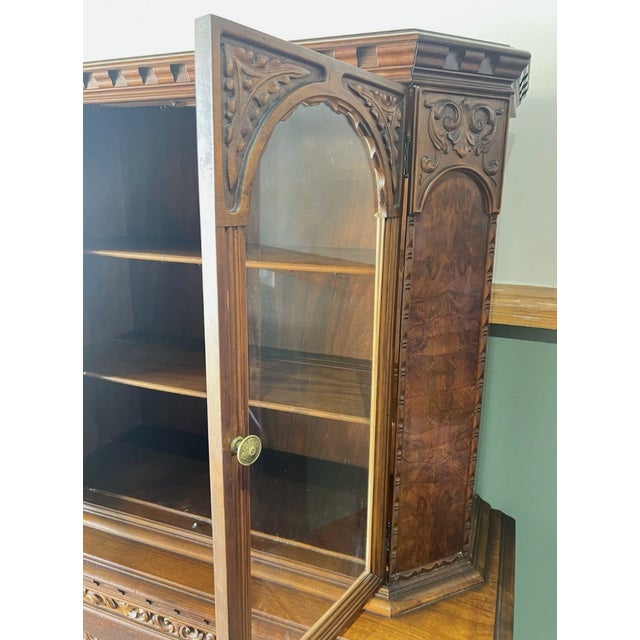 Renaissance Antique French Carved Wood Hutch For Sale - Image 3 of 17