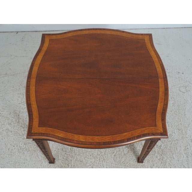 Chippendale Henredon Chippendale Mahogany Dining Room Breakfast Table For Sale - Image 3 of 18