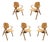 1950s Attributed to Joe Atkinson for Thonet Plywood Armchairs - Set of 5 For Sale
