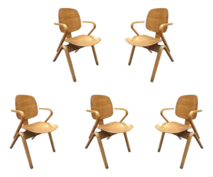 1950s Attributed to Joe Atkinson for Thonet Plywood Armchairs - Set of 5
