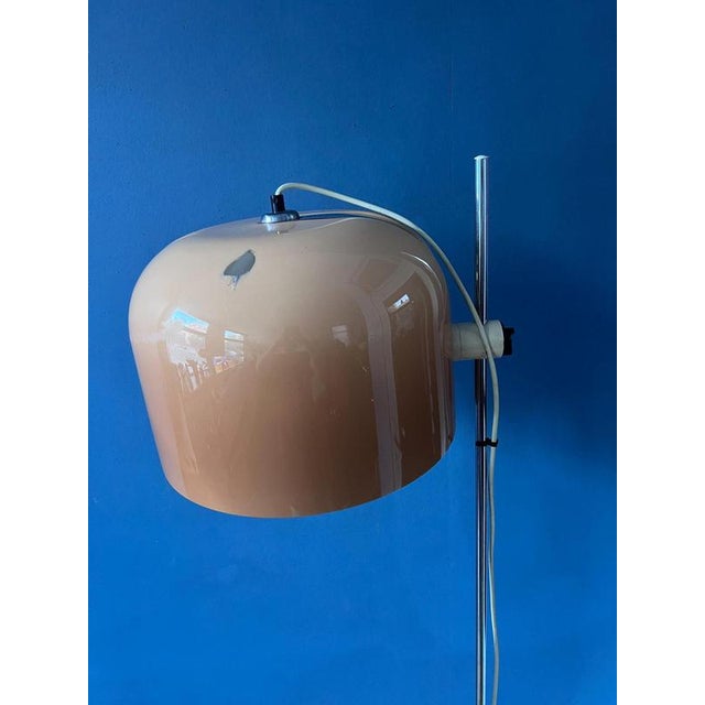 Space Age Floor Lamp with Chrome Base and Orange Shade from Guzzini For Sale - Image 11 of 13