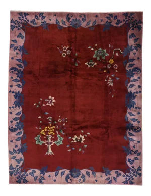 Early 20th Century Antique Chinese Art Deco Rug Inspired by Walter Nichols, 08'11 X 11'05