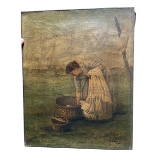Elin Danielson-Gambogi, Laundry, 1890, Oil on Canvas For Sale