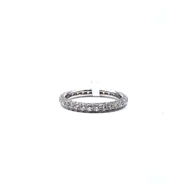 White 1.29 Ct Diamond Eternity Ring Size 6 For Sale - Image 8 of 8