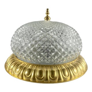 Vintage Ceiling Lamp in Glass Shade & Gilt Bronze Fitting For Sale