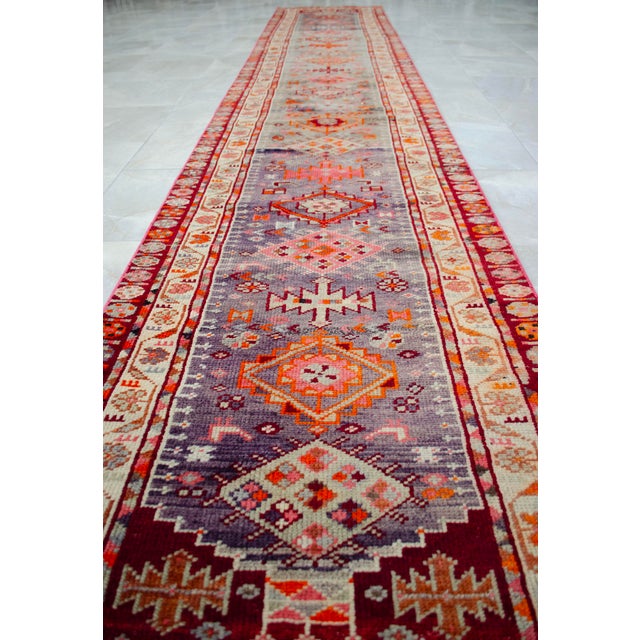 1960s Kurdish Extra Long Runner Herki Hand-Knotted Distressed Rug For Sale - Image 10 of 18