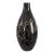 Mid Century Modern Art Glass Black & White Drip String Pattern Vase 19'' For Sale