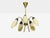 1950s Mid-Century Modern German Modern, Five-Light Chandelier, Brass, Metal, Glass For Sale - Image 4 of 13