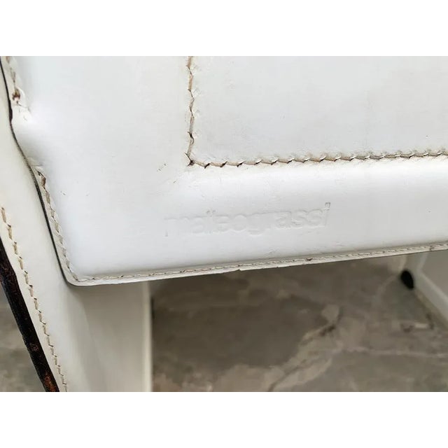 Italian White Leather Armchair by Tito Agnoli for Matteo Grassi, 1970s For Sale - Image 16 of 18