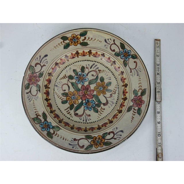 Mid 20th Century Platter 12" Earthenware Hand Painted from Portugal Signed - Rustica Lisboa For Sale - Image 10 of 12