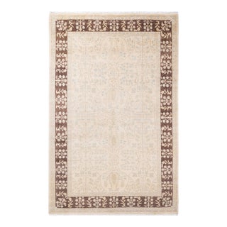 Eclectic, One-of-a-Kind Hand-Knotted Area Rug - Ivory, 5' 10" x 9' 1" For Sale