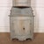 Wonderful 18th century Swedish bow front pine corner cupboard in worn old grey paint. Comes in two parts. 1790. This will...