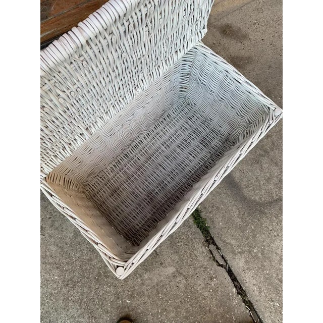 Vintage Wicker Chest in White For Sale - Image 3 of 6