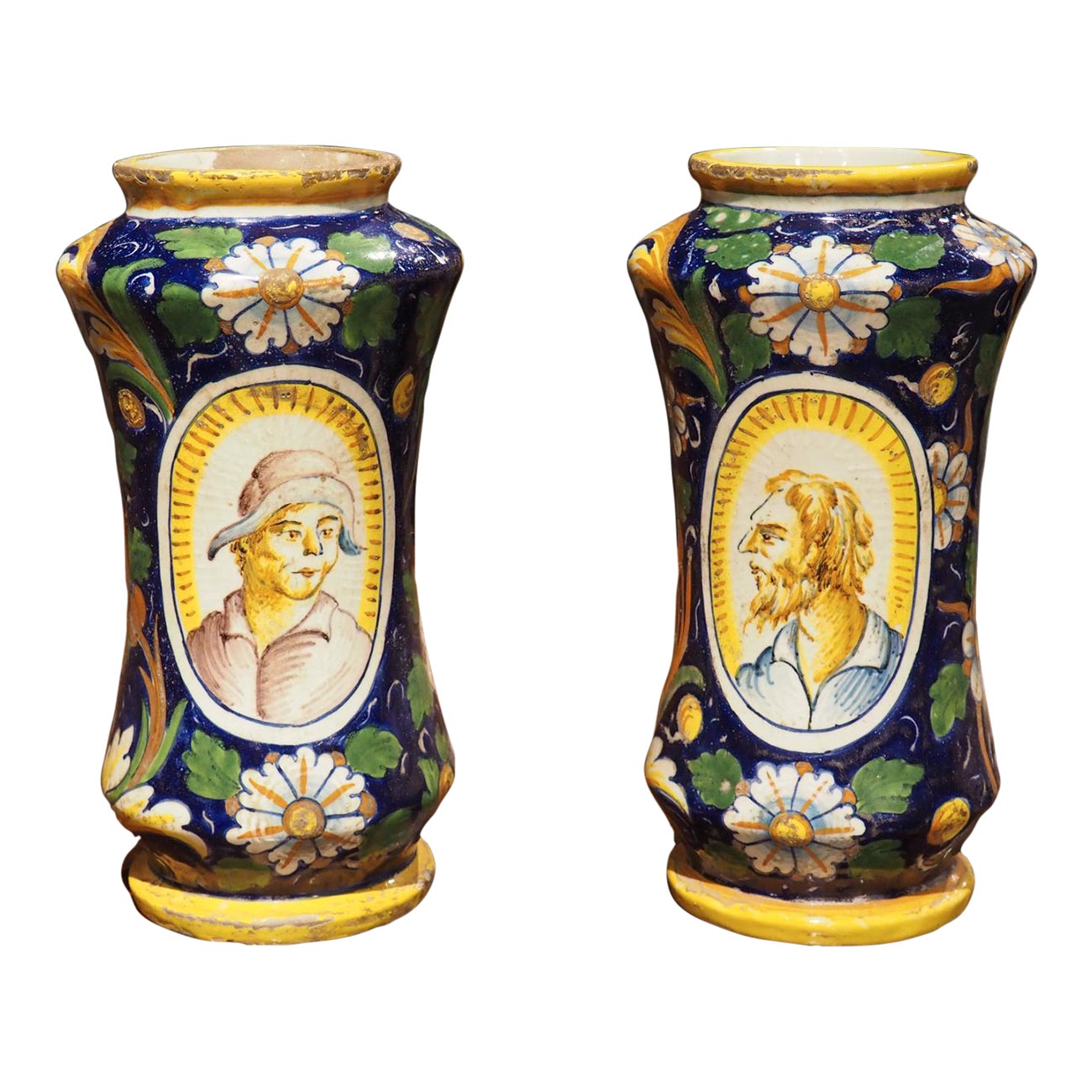 Pair of 18th Century Italian Albarelli Jars | Chairish