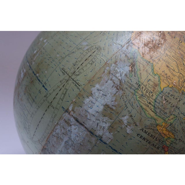 Vintage French Modern Illuminated Glass Globe Terrestre by Girard Et Barrère For Sale - Image 11 of 12