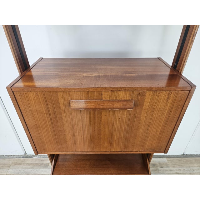 Black Swedish Teak Bookcase with Adjustable Brass Legs, 1960 For Sale - Image 8 of 18