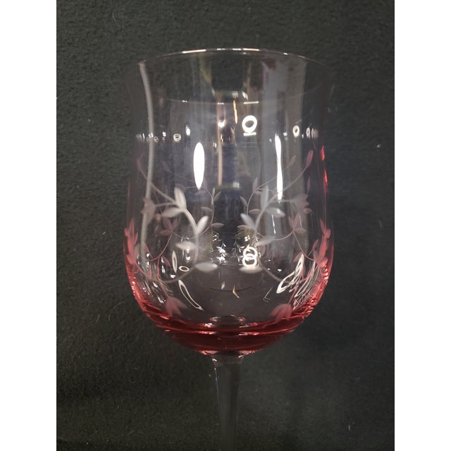 2000s Lenox Heather Pink Tulip Wine Glassware Set of 6 Chairish