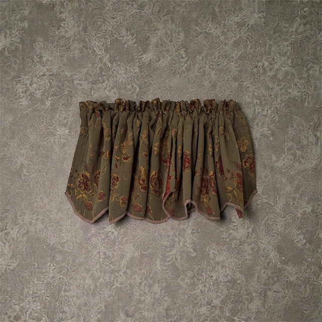 Vintage Green Floral Valances 18x55 Each One Pair For Sale - Image 10 of 11