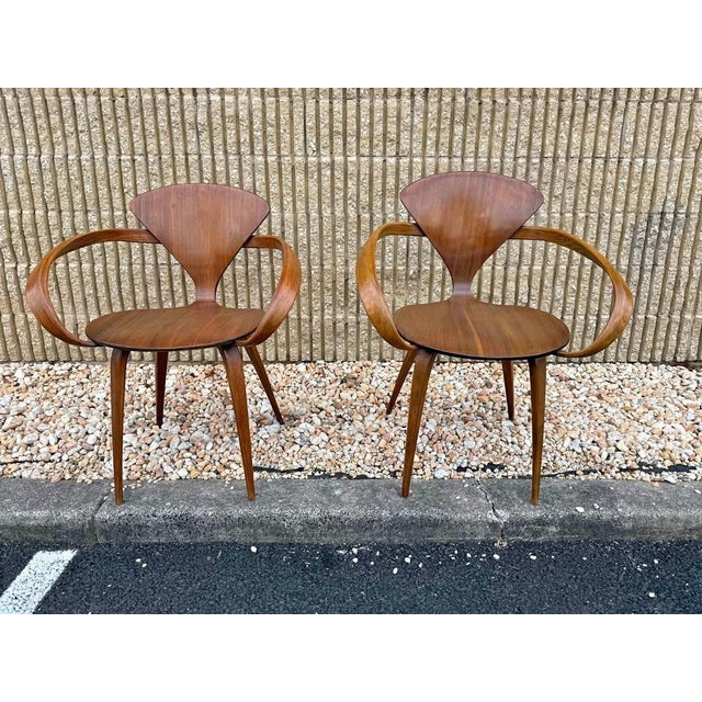 Mid-Century Modern Mid 20th Century Set of Six Norman Cherner Style Plywood Pretzel L Dining Chairs by Plycraft, Usa For Sale - Image 3 of 12
