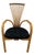 1990s Postmodern Sculptural Fan-Back Wood Armchair With Black Velvet Seat For Sale