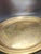 Vintage Decorative Brass Plate Features an Incised Nature Scene, Prominent Antelope
