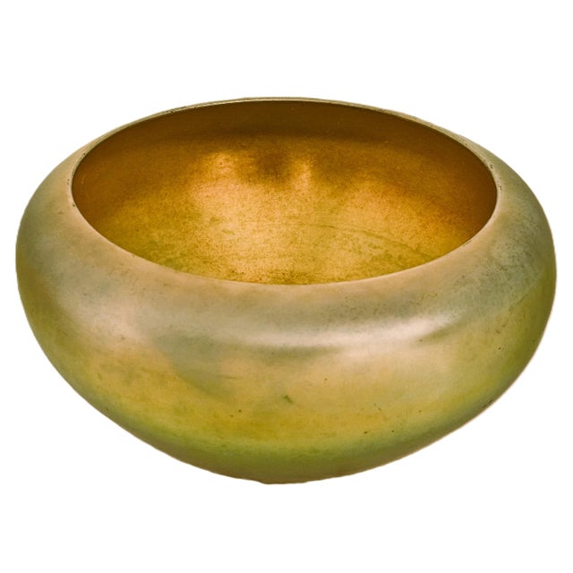Gold Steuben Gold Aurene Rolled Rim Bowl, Signed 2687 — Carder Era Art Nouveau For Sale - Image 8 of 17