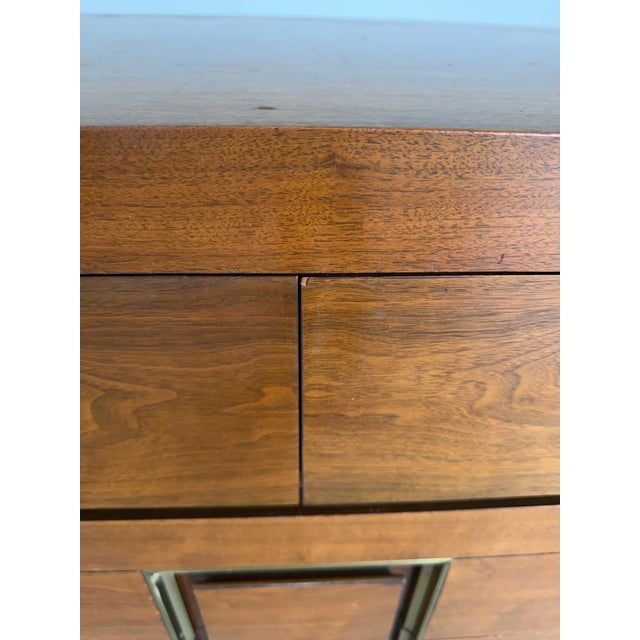 Mid Century Modern Walnut 8 Drawer Long Dresser For Sale - Image 9 of 12