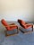 Westnofa Furniture 1970s Mid Century Westnofa Norway Cantilevered Bentwood and Orange Wool Lounge Chair Pair For Sale - Image 4 of 12