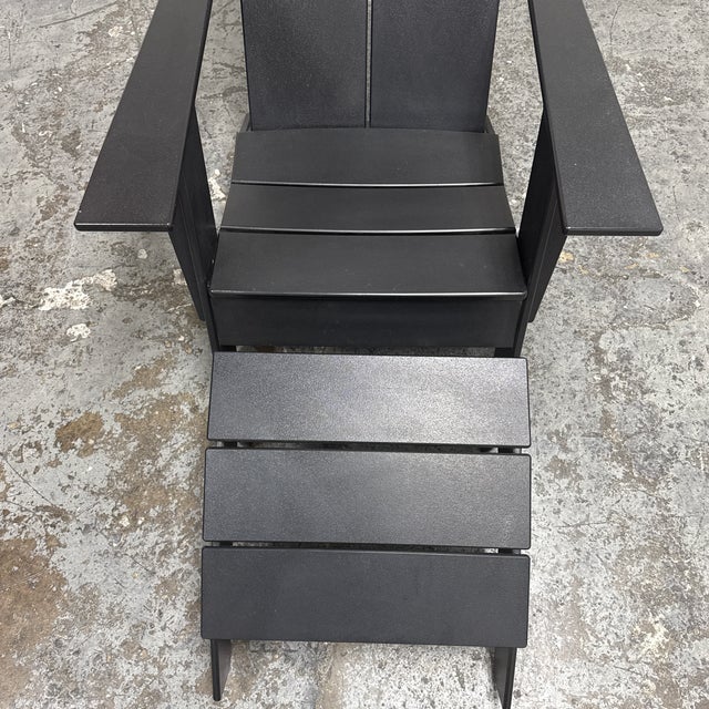 Black Loll Designs for Room & Board Adirondack Outdoor Lounge Chair + Ottoman For Sale - Image 8 of 12