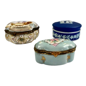 Group of 3 Antique Porcelain Boxes