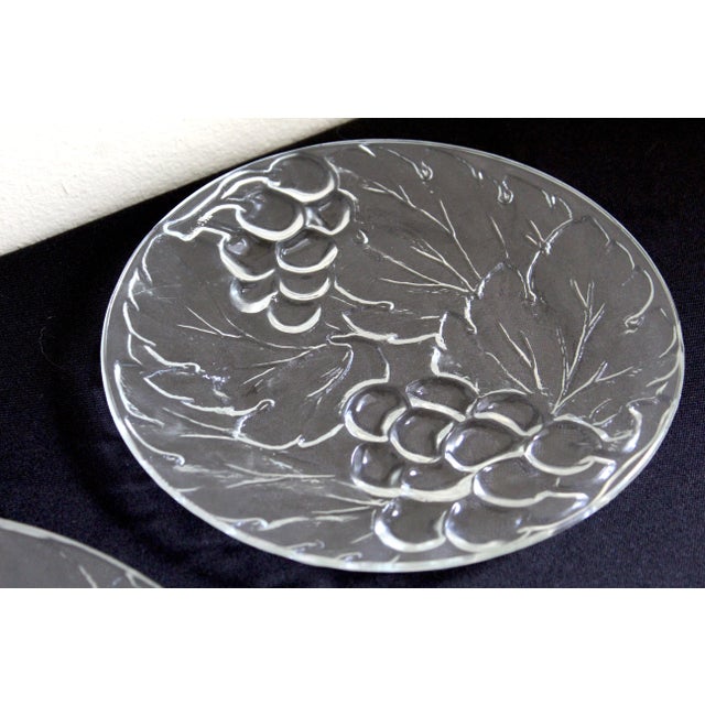 Vintage Kig Indonesia Clear Pressed Glass Grape & Vine Dinnerware Set, 35 Pieces For Sale - Image 9 of 16