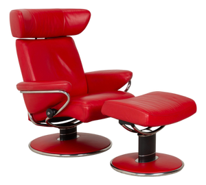 Set of Jazz Swivel Lounge Chair and Ottoman in Leather from Stressless