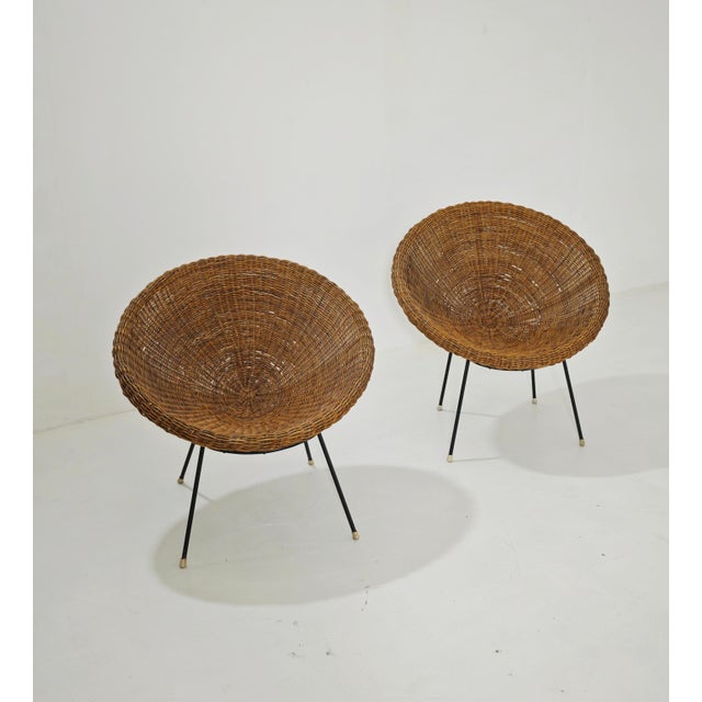 Mid-Century Modern Wicker Armchairs by Design Italia, 1950s, Set of 2 For Sale - Image 12 of 18