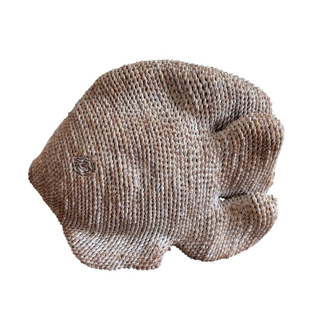 Vintage Jute Rope Large Table Fish Sculpture For Sale - Image 4 of 7