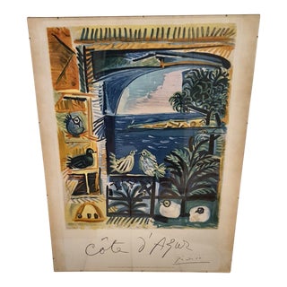 Vintage Mourlot Pablo Picasso Cote d'Azur Original Poster For Sale