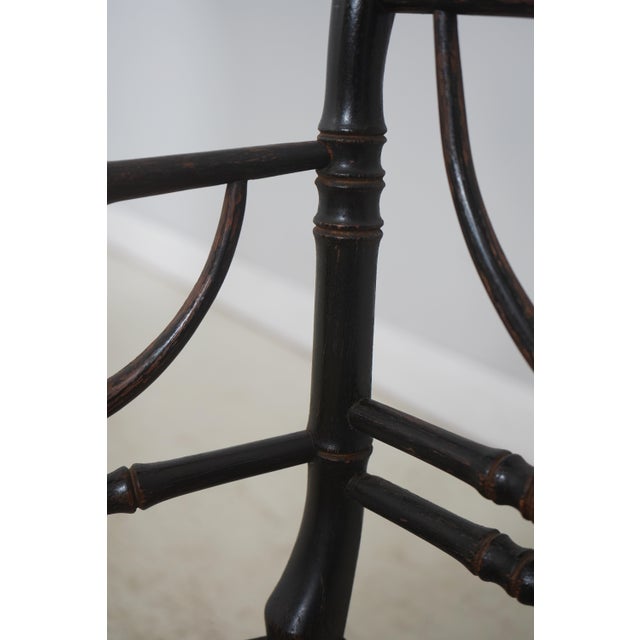 Pair of Antique Rush Seat Bamboo Sussex Type Chairs For Sale - Image 12 of 18