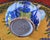 Ceramic 1960s Faenza Garofano Blue Carnation Coffee Pot With Four Cups & Saucers - Set of 9 For Sale - Image 7 of 10