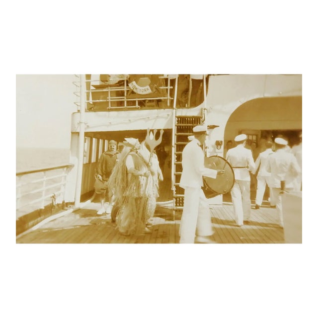 Early 20th Century Navy King Neptune Crossing the Line Snapshot Photograph For Sale