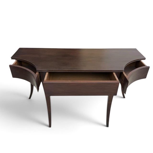 Brown Rose Tarlow Keats Three Drawer Console Table For Sale - Image 8 of 9