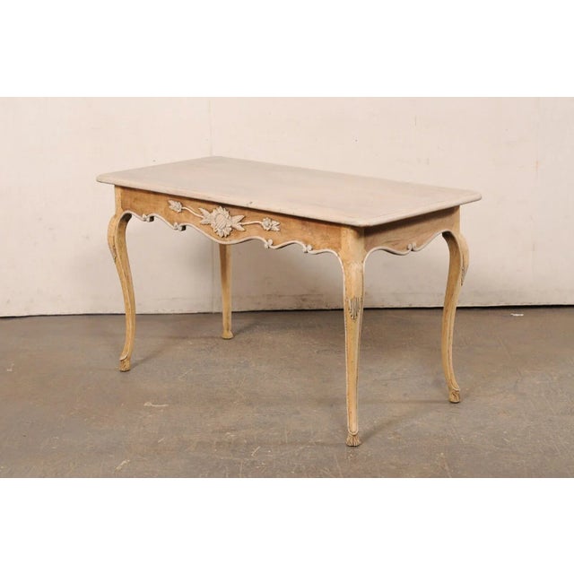 Mid 20th Century A Lovely French Desk With Sunflower Motif + Single Drawer For Sale - Image 9 of 12