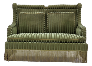Vintage Danish Two-Seater Sofa in Green Furniture Velour, 1950s