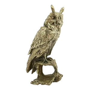 Late 20th Century Vintage Brass Owl Figurine